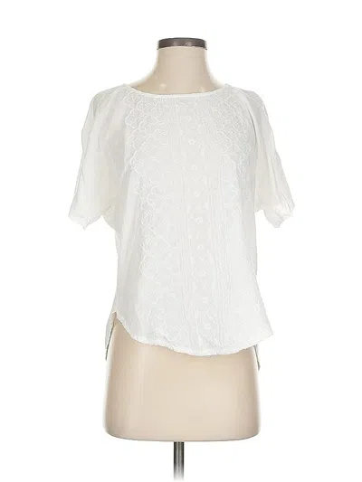 Pre-owned Lucky Brand Short Sleeve Blouse In White