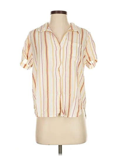 Pre-owned Lucky Brand Short Sleeve Blouse In White