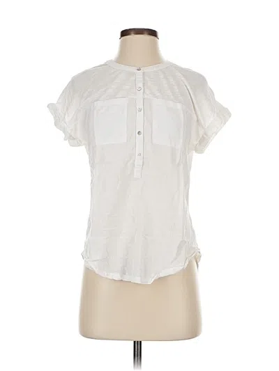 Pre-owned Lucky Brand Short Sleeve Blouse In White