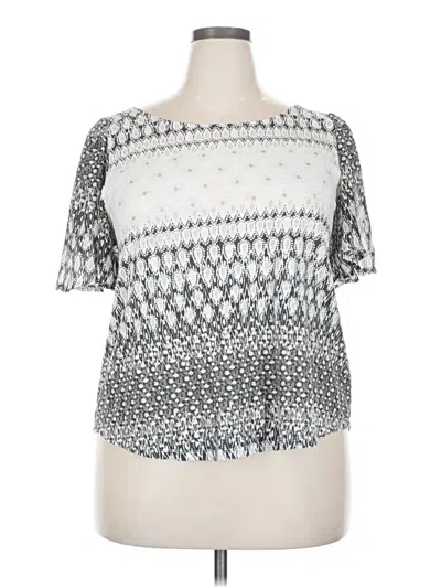 Pre-owned Lucky Brand Short Sleeve Blouse In White