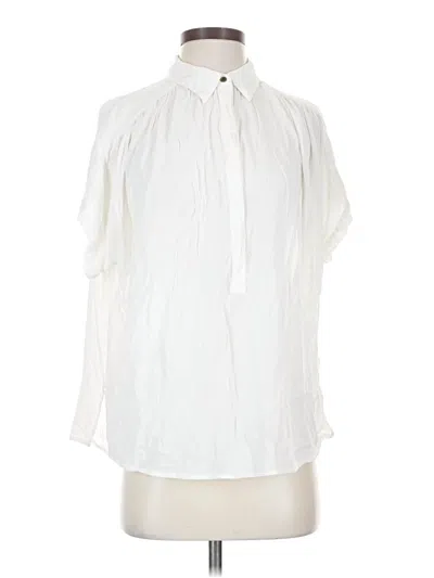 Pre-owned Lucky Brand Short Sleeve Blouse In White