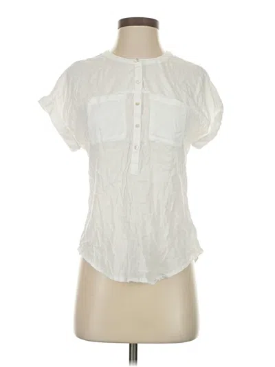 Pre-owned Lucky Brand Short Sleeve Blouse In White