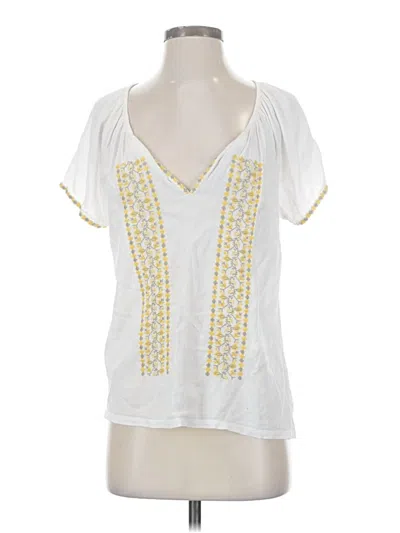 Pre-owned Lucky Brand Short Sleeve Blouse In White