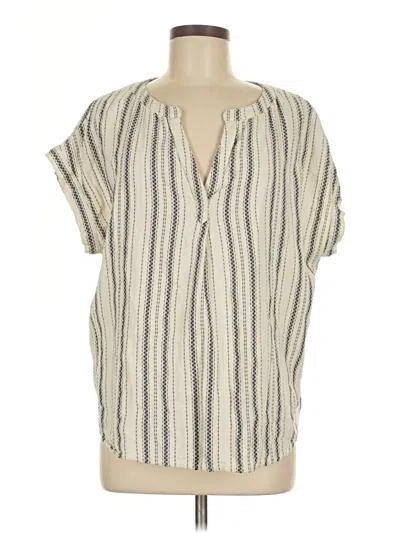 Pre-owned Lucky Brand Short Sleeve Blouse In White