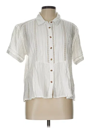 Pre-owned Lucky Brand Short Sleeve Blouse In White