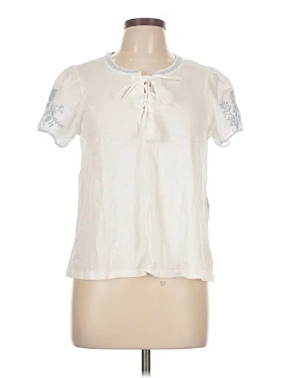 Pre-owned Lucky Brand Short Sleeve Blouse In White
