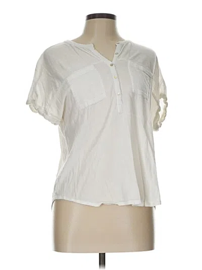 Pre-owned Lucky Brand Short Sleeve Blouse In White