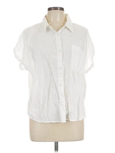 Pre-owned Lucky Brand Short Sleeve Blouse In White