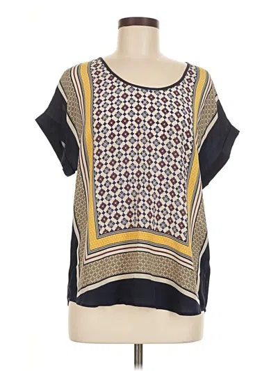 Pre-owned Lucky Brand Short Sleeve Blouse In Yellow
