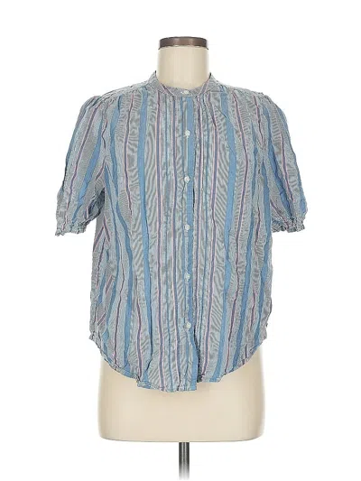 Pre-owned Lucky Brand Short Sleeve Button Down Shirt In Blue