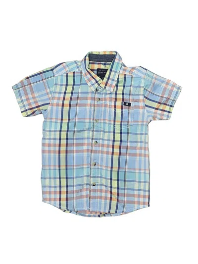 Pre-owned Lucky Brand Kids' Short Sleeve Button Down Shirt In Blue