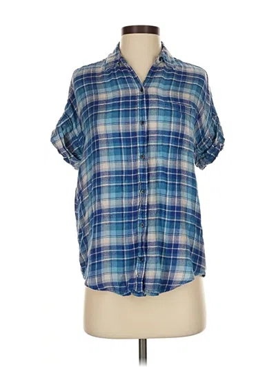 Pre-owned Lucky Brand Short Sleeve Button Down Shirt In Blue