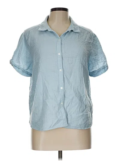 Pre-owned Lucky Brand Short Sleeve Button Down Shirt In Blue