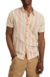 Lucky Brand Short Sleeve Cotton-blend Button-up Shirt In Multi