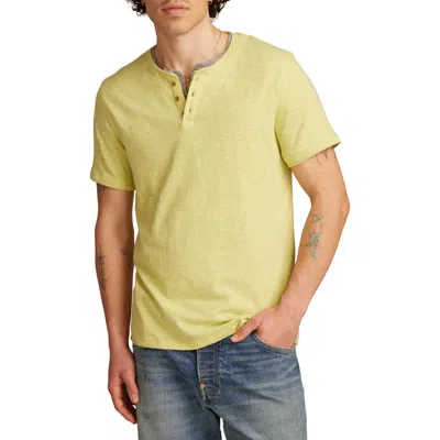 Lucky Brand Short Sleeve Cotton Blend Henley In Green Oasis