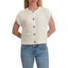 Lucky Brand Short Sleeve Cotton Cardigan In White