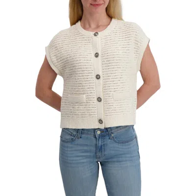 Lucky Brand Short Sleeve Cotton Cardigan In Brown