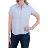 Lucky Brand Short Sleeve Cotton Gauze Button-up Shirt In Chambray Blue