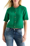 Lucky Brand Short Sleeve Crop Cardigan In Green