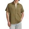 Lucky Brand Short Sleeve Double Gauze Button-up Shirt In Green