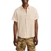 Lucky Brand Short Sleeve Double Gauze Button-up Shirt In Neutral