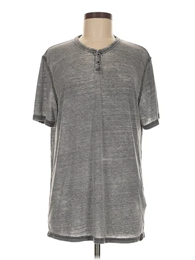 Pre-owned Lucky Brand Short Sleeve Henley Shirt In Gray