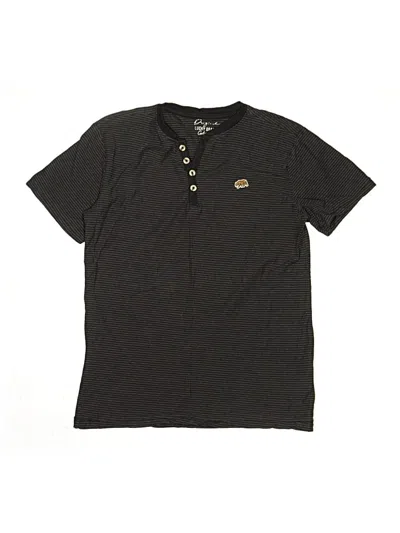 Pre-owned Lucky Brand Kids' Short Sleeve Henley Shirt In Gray