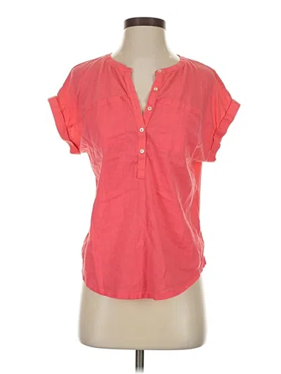 Pre-owned Lucky Brand Short Sleeve Henley Shirt In Red