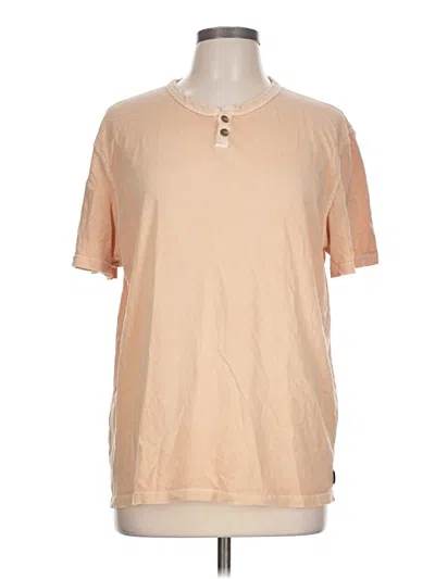 Pre-owned Lucky Brand Short Sleeve Henley Shirt In Tan