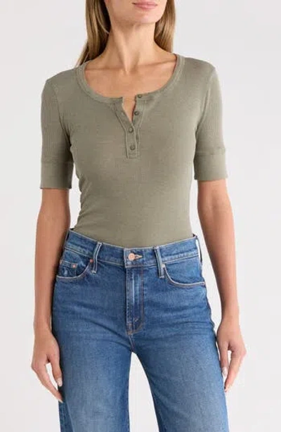 Lucky Brand Short Sleeve Henley Tee In Green
