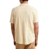 Lucky Brand Short Sleeve Marled Linen Button-up Shirt In Neutral