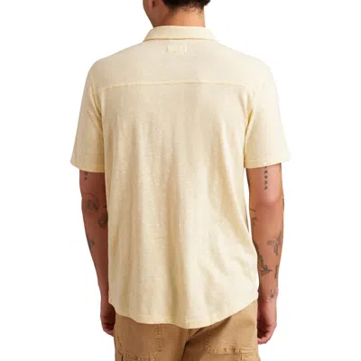 Lucky Brand Short Sleeve Marled Linen Button-up Shirt In Neutral