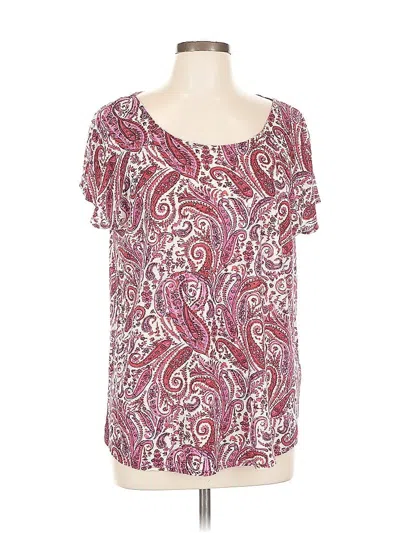 Pre-owned Lucky Brand Short Sleeve T-shirt In Burgundy