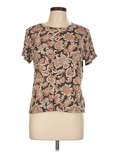 Pre-owned Lucky Brand Short Sleeve T-shirt In Brown