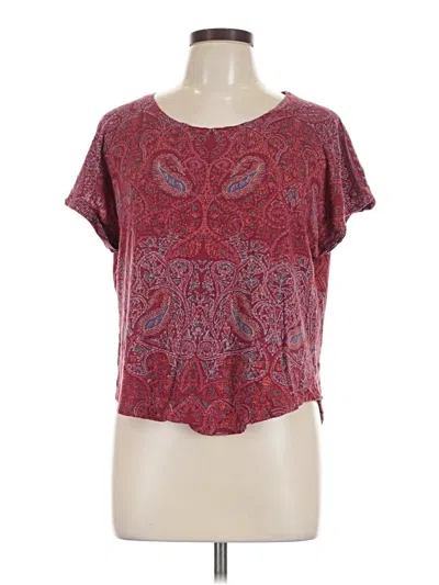 Pre-owned Lucky Brand Short Sleeve T-shirt In Burgundy