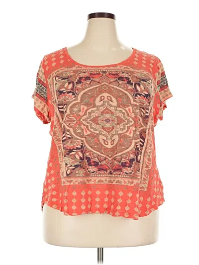 Pre-owned Lucky Brand Short Sleeve T-shirt In Orange