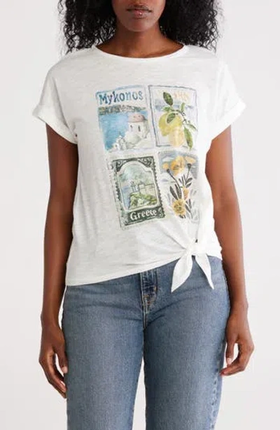 Lucky Brand Side Tie Hem Graphic T-shirt