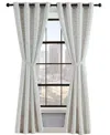 Lucky Brand Sierra Textured Light Filtering Grommet Window Curtain Panel Pair With Tiebacks, 52" X 96" In Gray