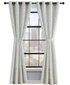 Lucky Brand Sierra Textured Light Filtering Grommet Window Curtain Panel Pair With Tiebacks Collection In Gray
