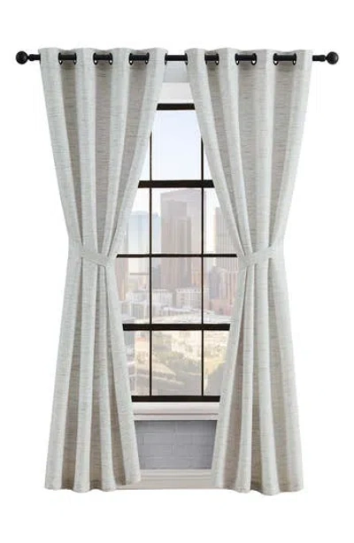 Lucky Brand Sierra Textured Set Of 2 Curtain Panels In Taupe