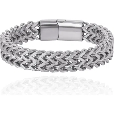 Lucky Brand Silver-tone Woven Chain Bracelet In Metallic