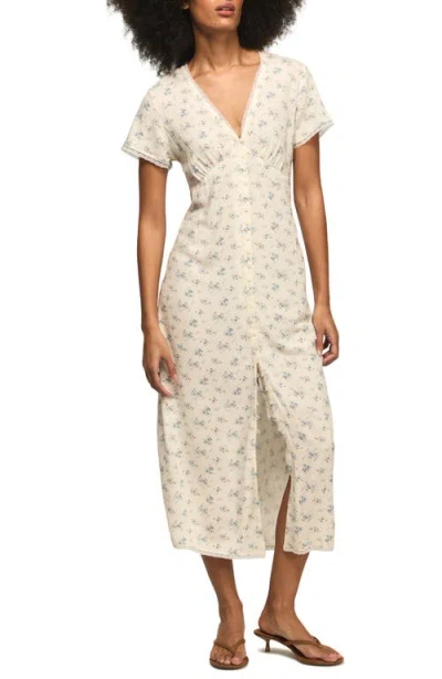 Lucky Brand Simone Floral Midi Dress In Neutral