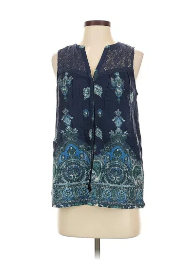 Pre-owned Lucky Brand Sleeveless Blouse In Blue