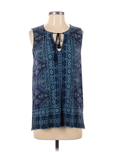 Pre-owned Lucky Brand Sleeveless Blouse In Blue