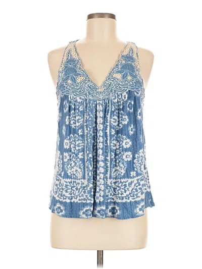 Pre-owned Lucky Brand Sleeveless Blouse In Blue