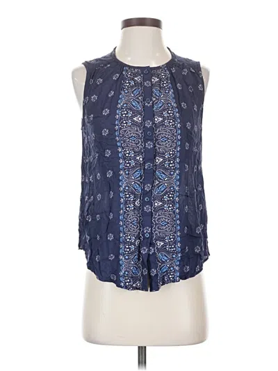 Pre-owned Lucky Brand Sleeveless Blouse In Blue
