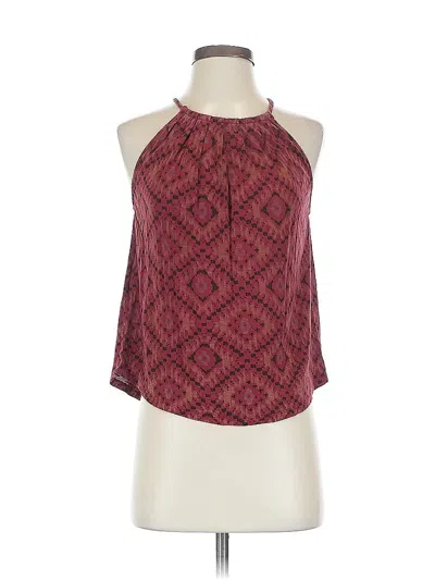 Pre-owned Lucky Brand Sleeveless Blouse In Burgundy
