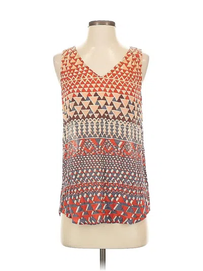 Pre-owned Lucky Brand Sleeveless Blouse In Orange