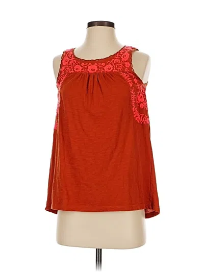 Pre-owned Lucky Brand Sleeveless Blouse In Orange