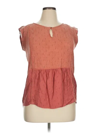 Pre-owned Lucky Brand Sleeveless Blouse In Orange